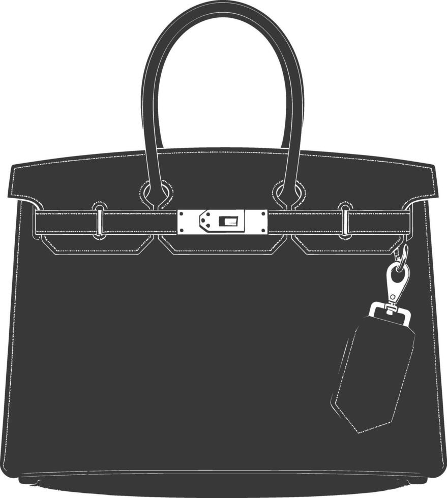 Silhouette women handbag black color only full vector