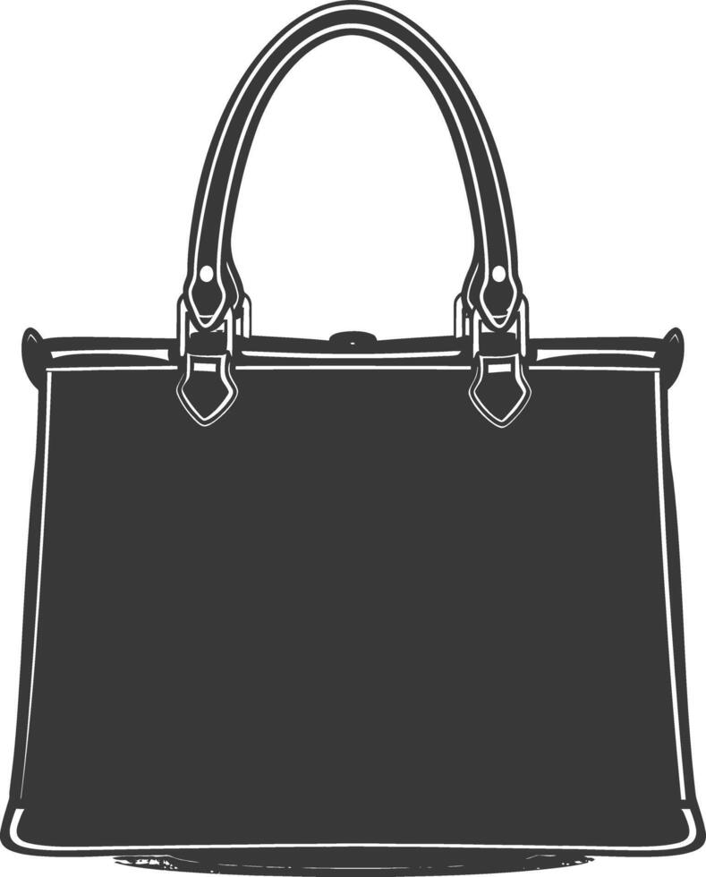 silueta mujer bolso negro color solamente lleno vector