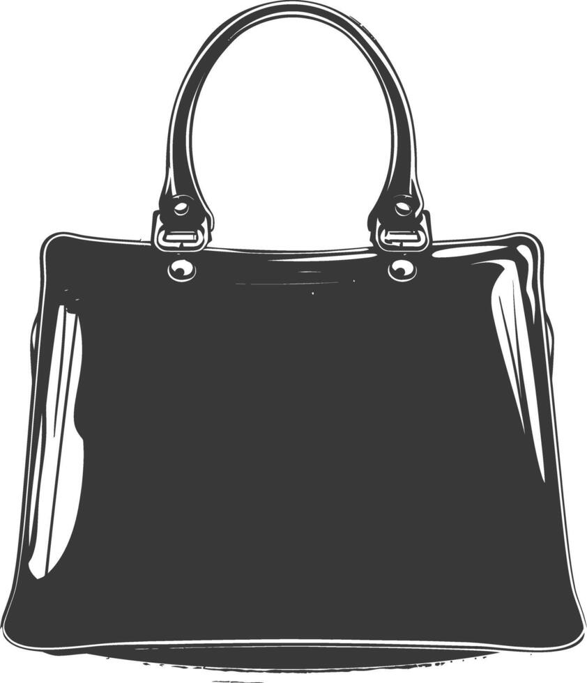 Silhouette women handbag black color only full vector