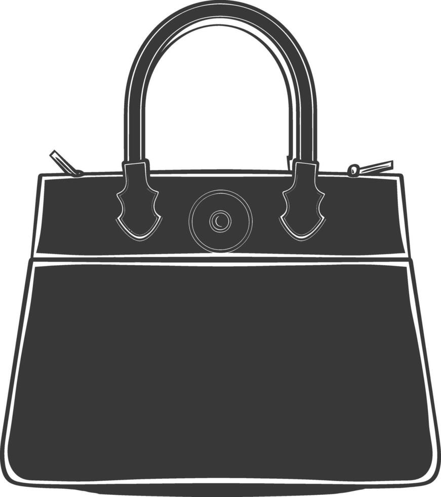 silueta mujer bolso negro color solamente lleno vector