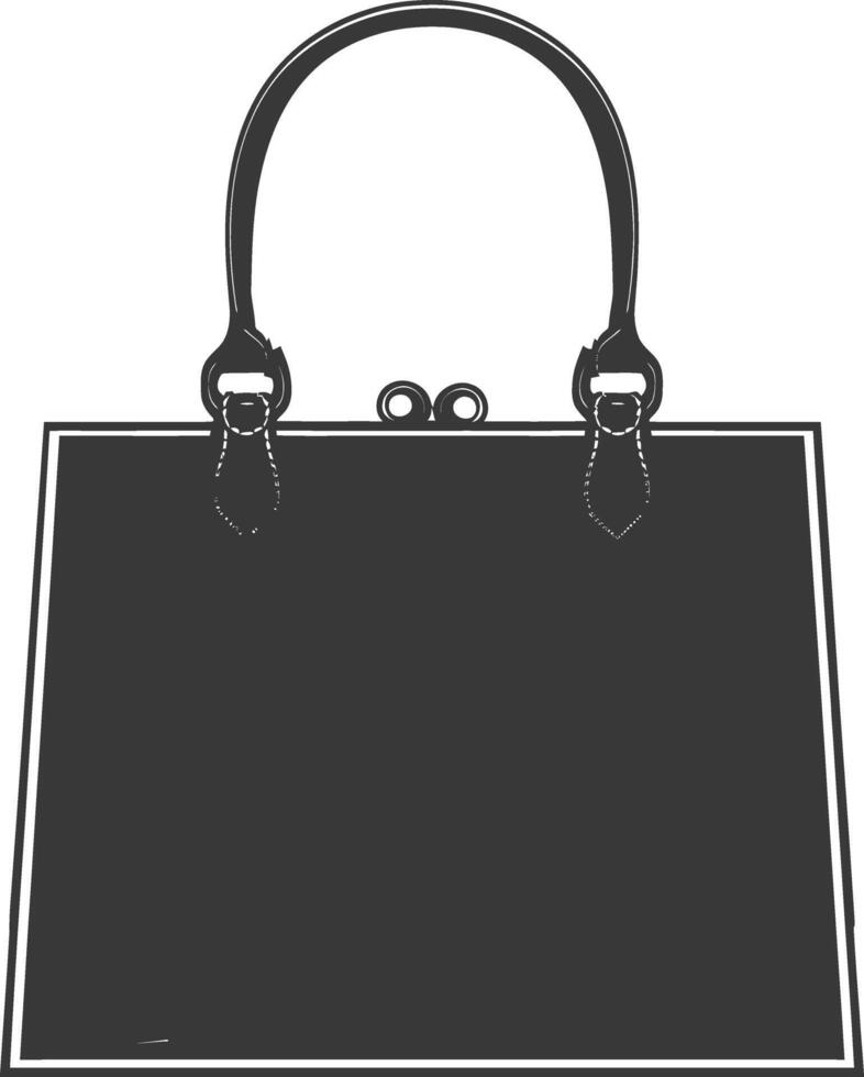 Silhouette women handbag black color only full vector