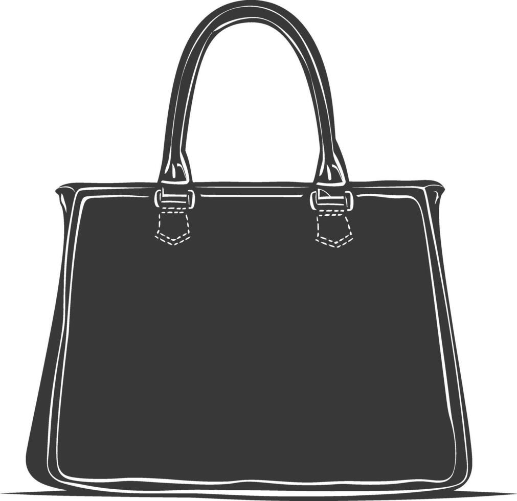 silueta mujer bolso negro color solamente lleno vector