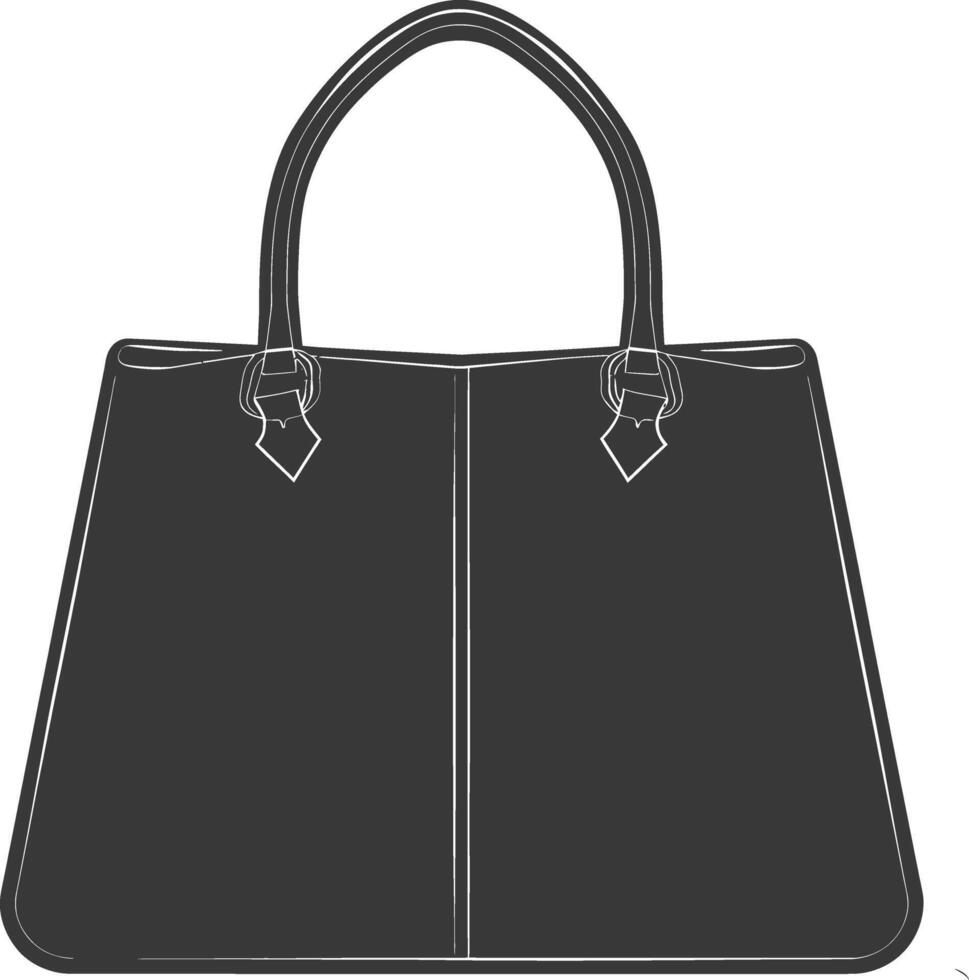 silueta mujer bolso negro color solamente lleno vector