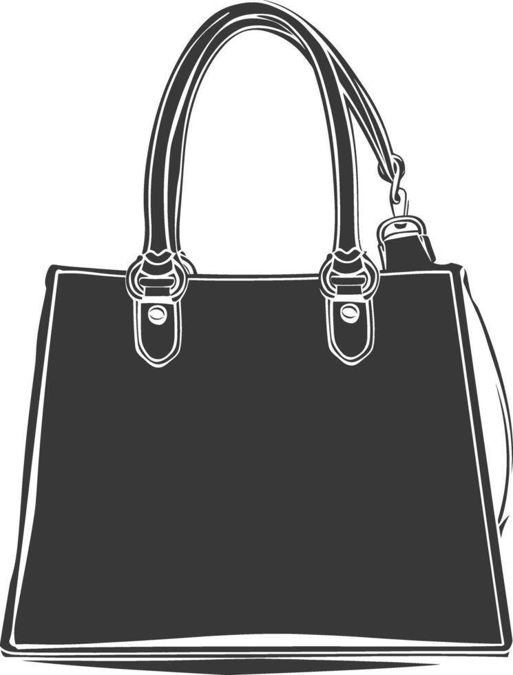 Silhouette women handbag black color only full vector
