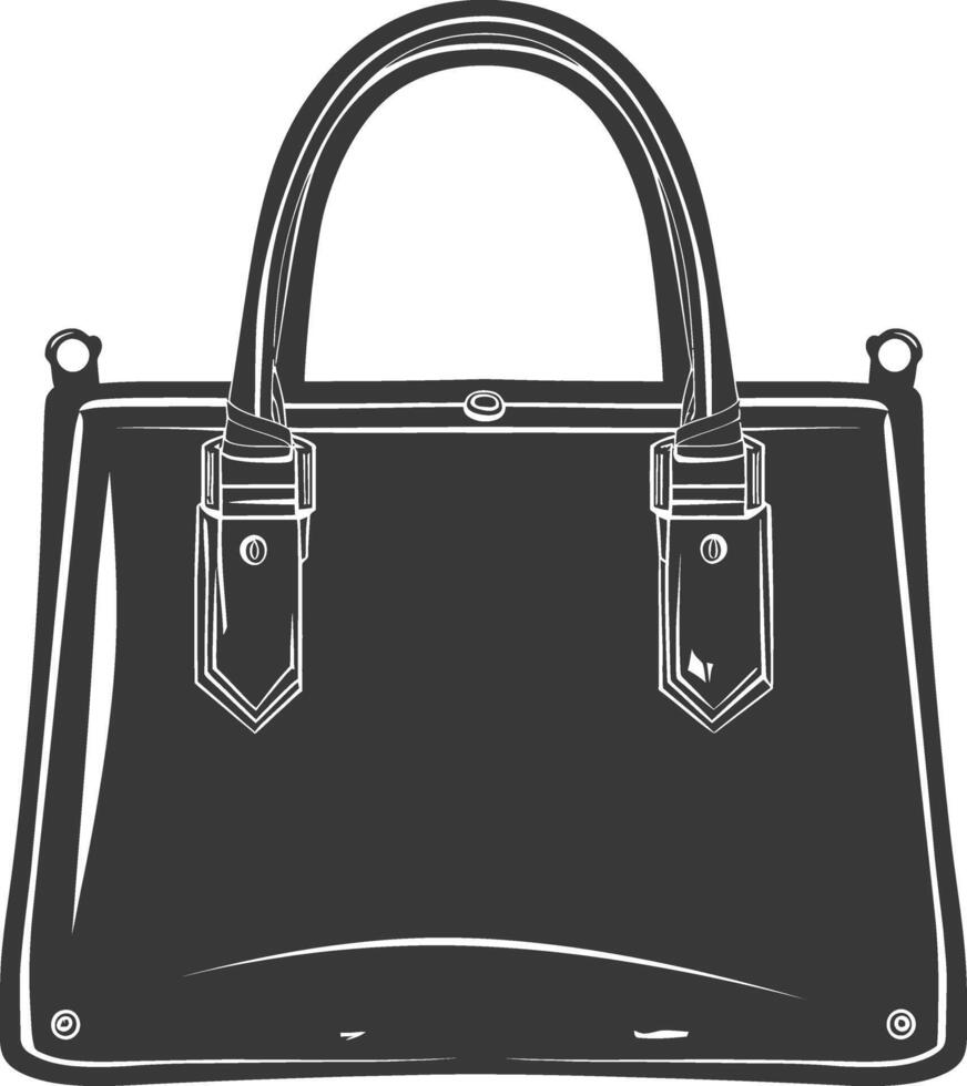 Silhouette women handbag black color only full vector