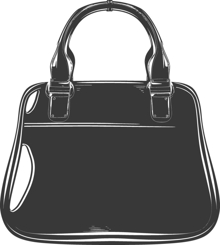 silueta mujer bolso negro color solamente lleno vector