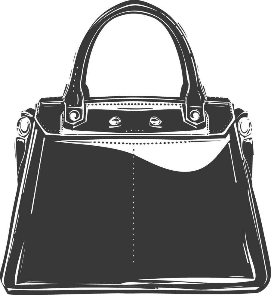 Silhouette women handbag black color only full vector