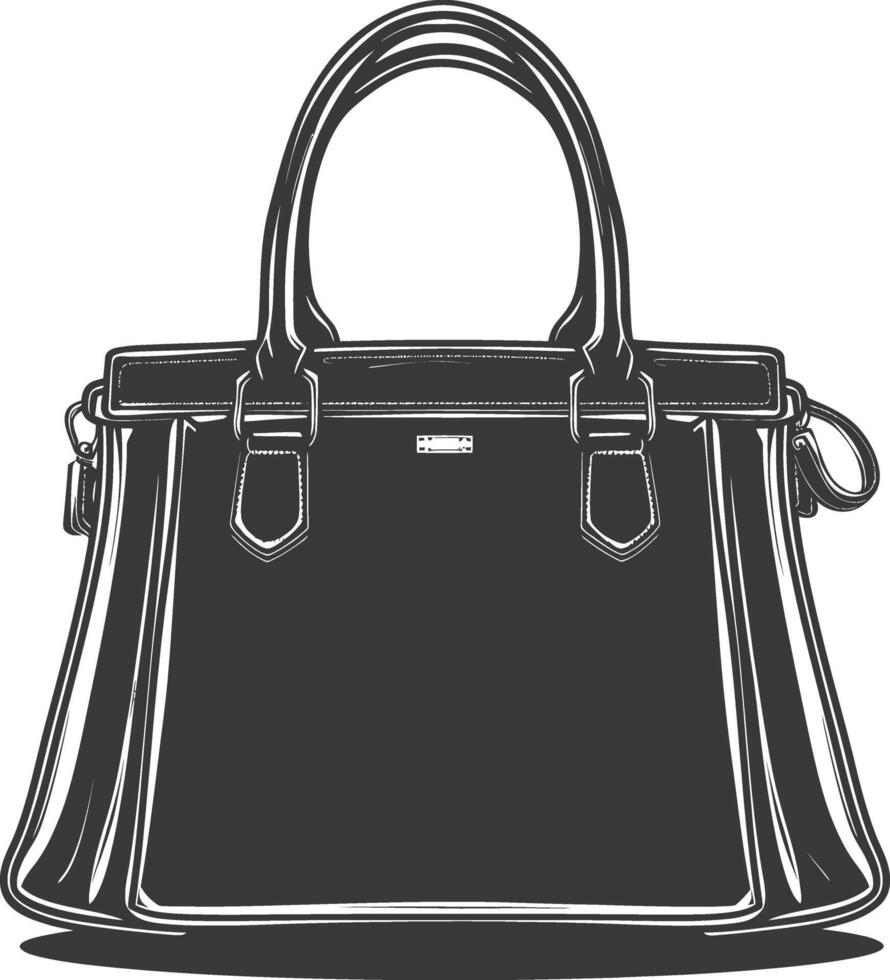 Silhouette women handbag black color only full vector