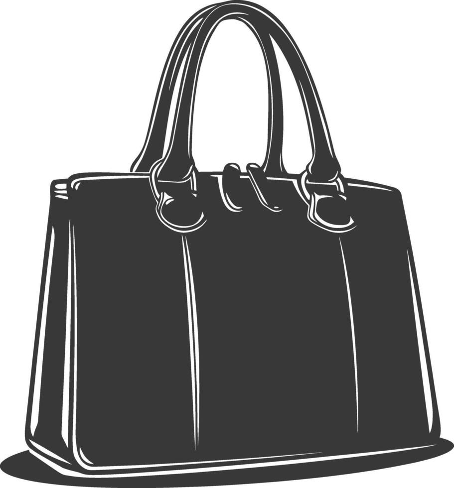 Silhouette women handbag black color only full vector