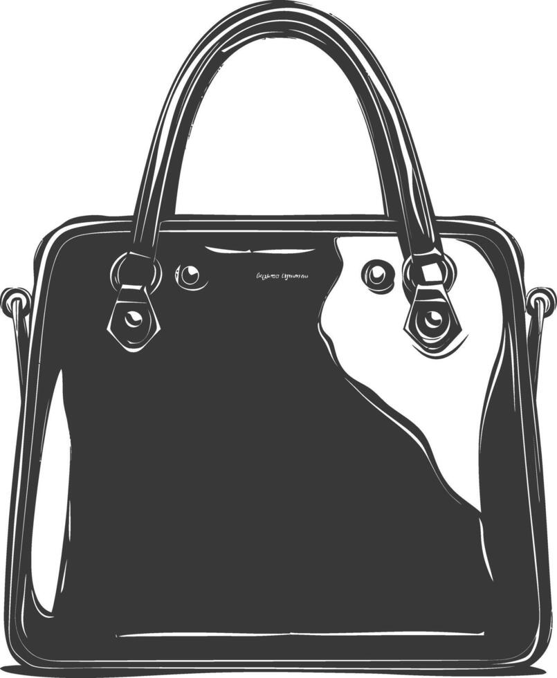Silhouette women handbag black color only full vector