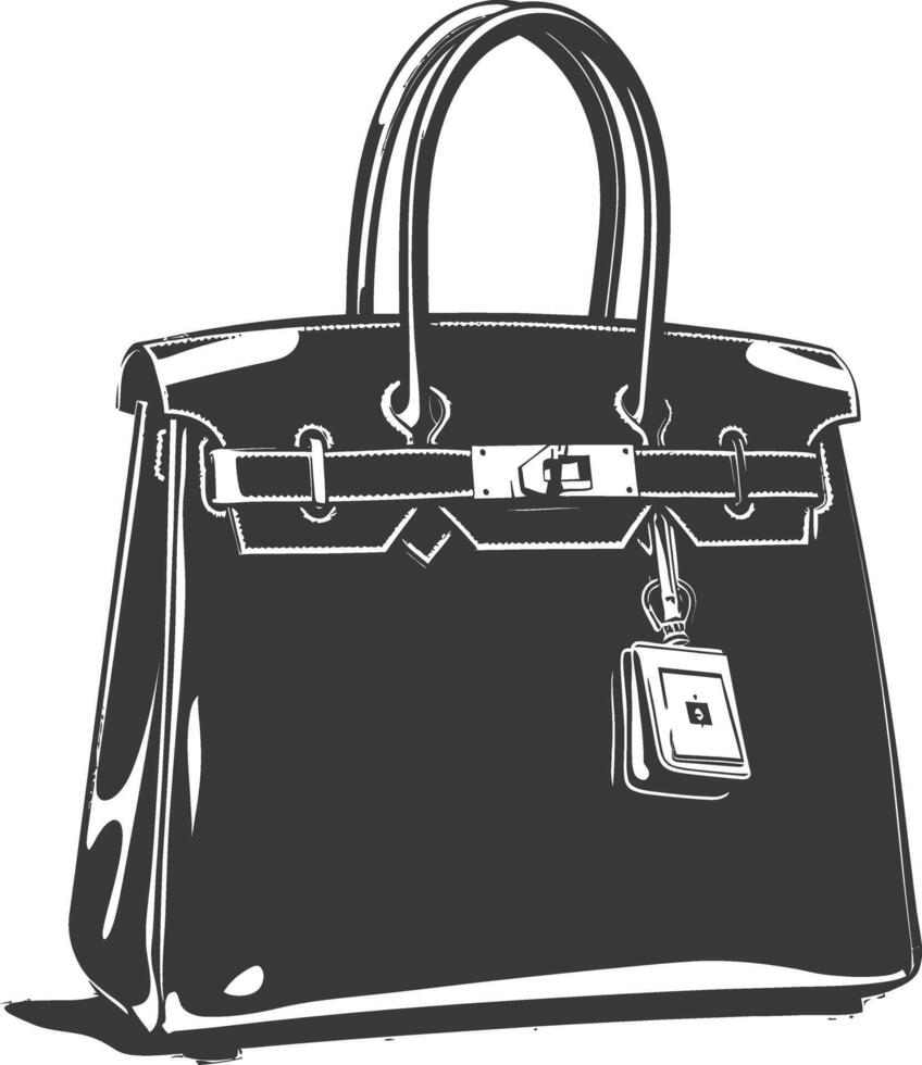 Silhouette women handbag black color only full vector