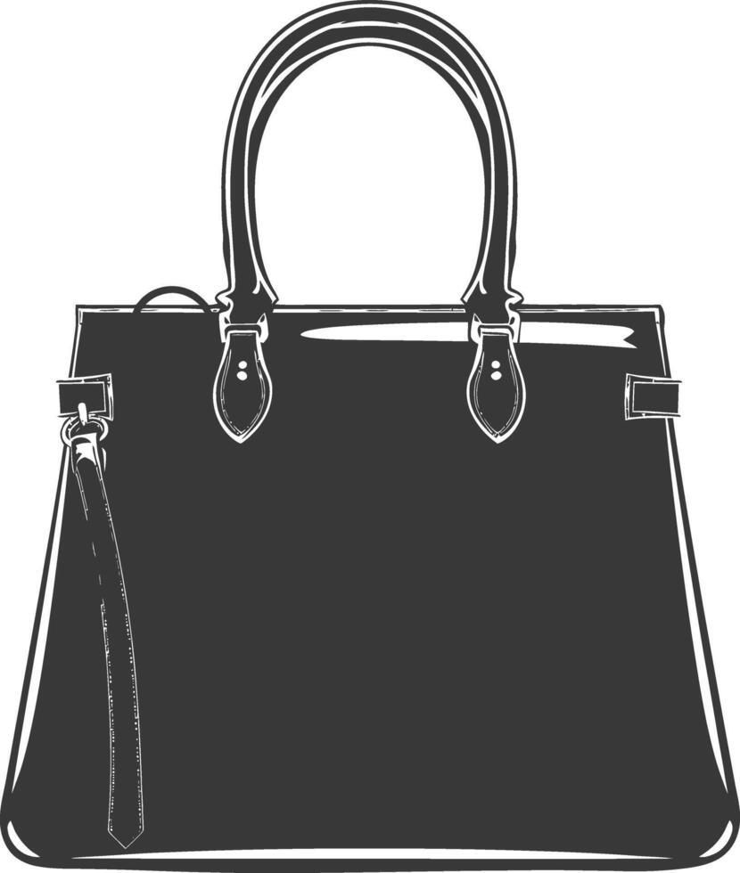 silueta mujer bolso negro color solamente lleno vector