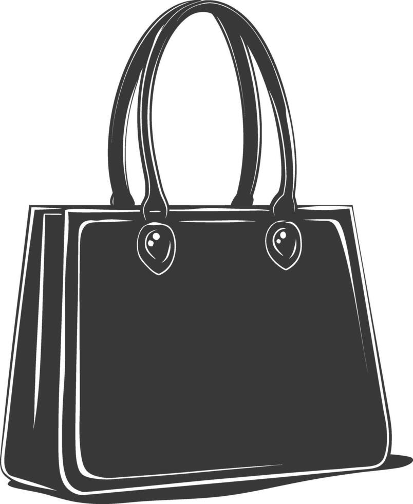 Silhouette women handbag black color only full vector