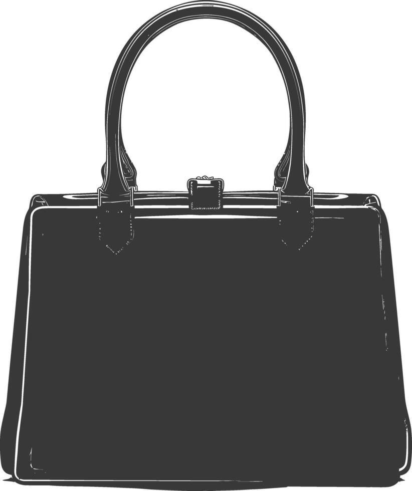 Silhouette women handbag black color only full vector