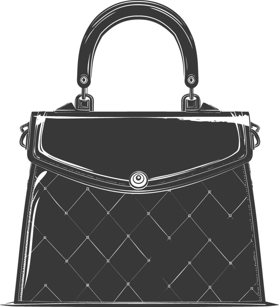 silueta mujer bolso negro color solamente lleno vector