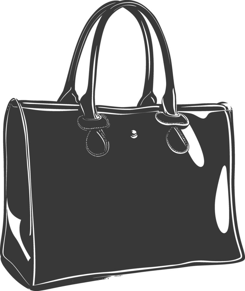 Silhouette women handbag black color only full vector
