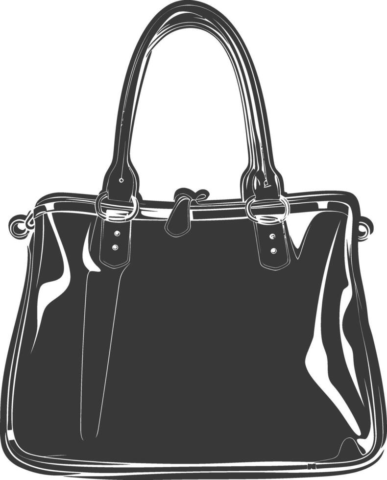 silueta mujer bolso negro color solamente lleno vector