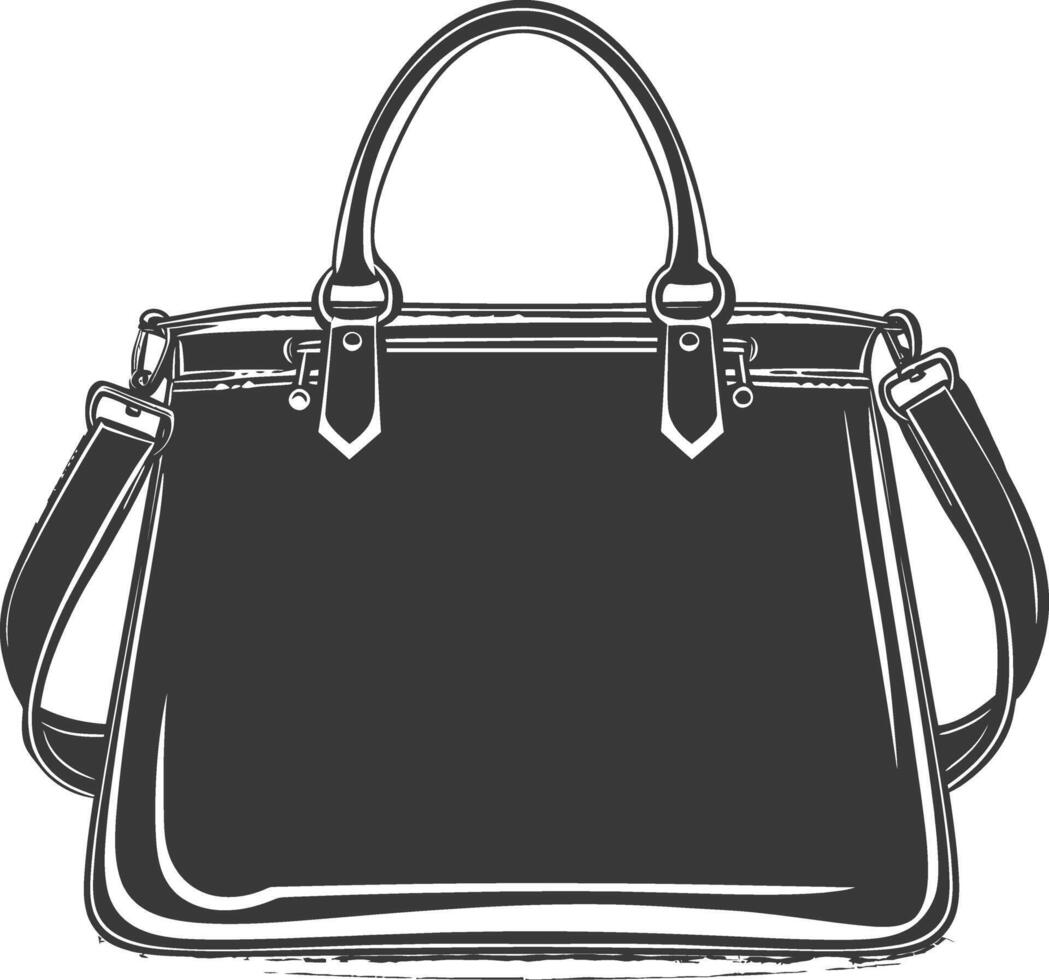 Silhouette women handbag black color only full vector