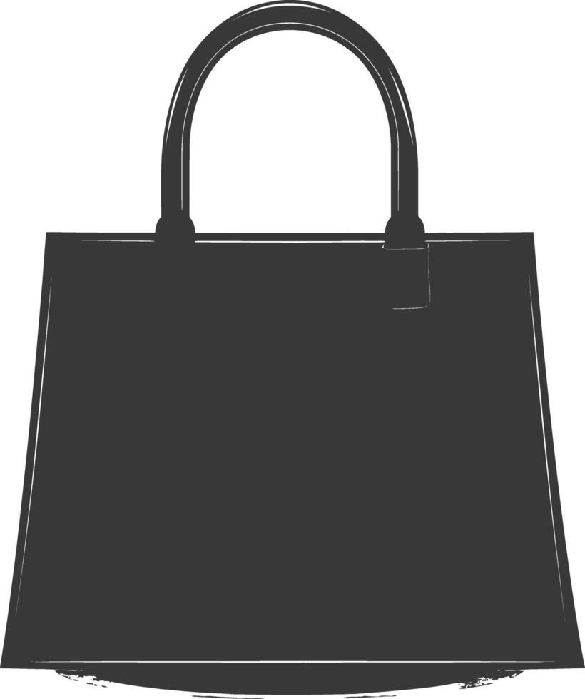 silueta mujer bolso negro color solamente lleno vector