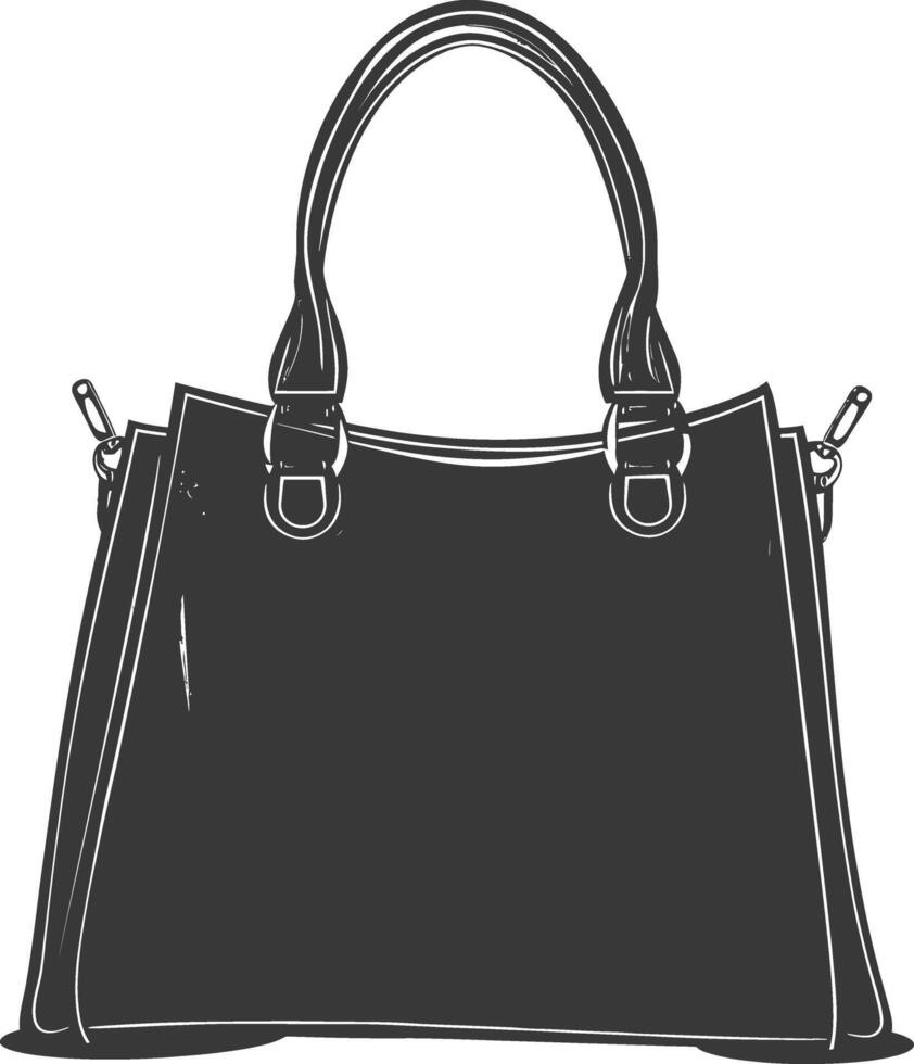 Silhouette women handbag black color only full vector