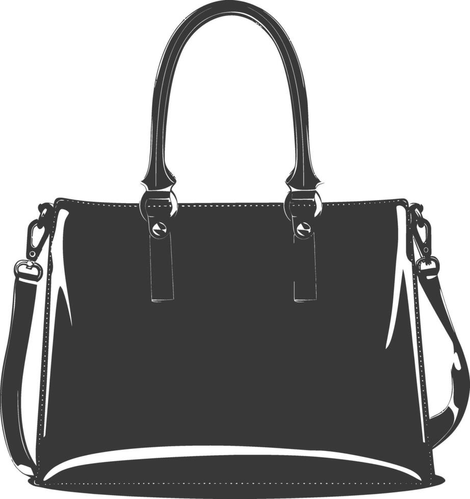 silueta mujer bolso negro color solamente lleno vector