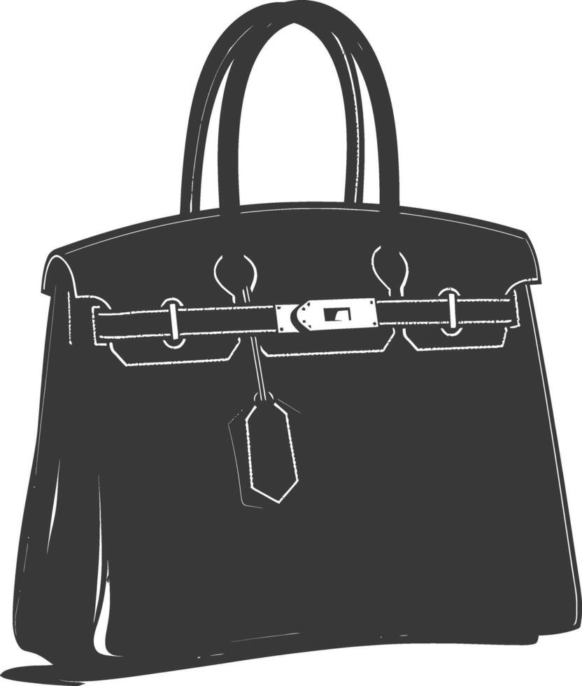 silueta mujer bolso negro color solamente lleno vector
