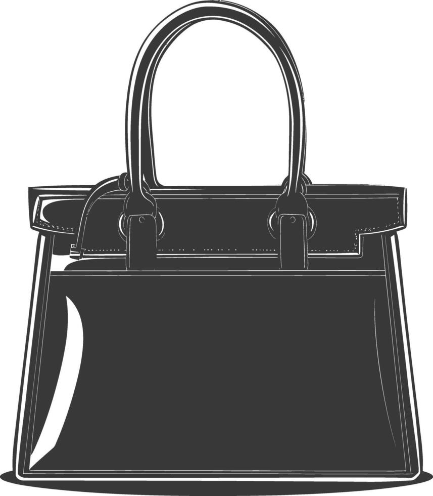 silueta mujer bolso negro color solamente lleno vector