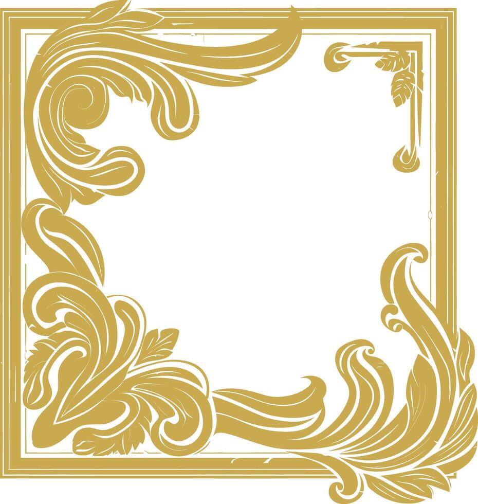 vintage frame and corners icon gold color only vector