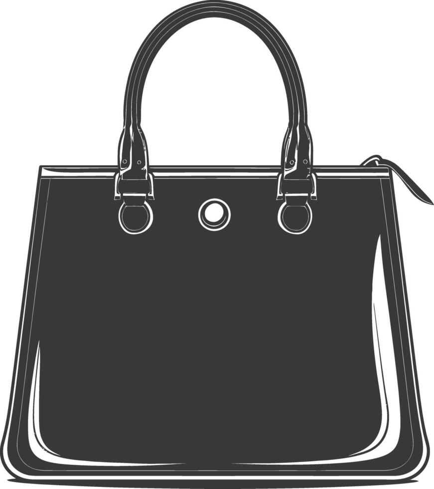 silueta mujer bolso negro color solamente lleno vector