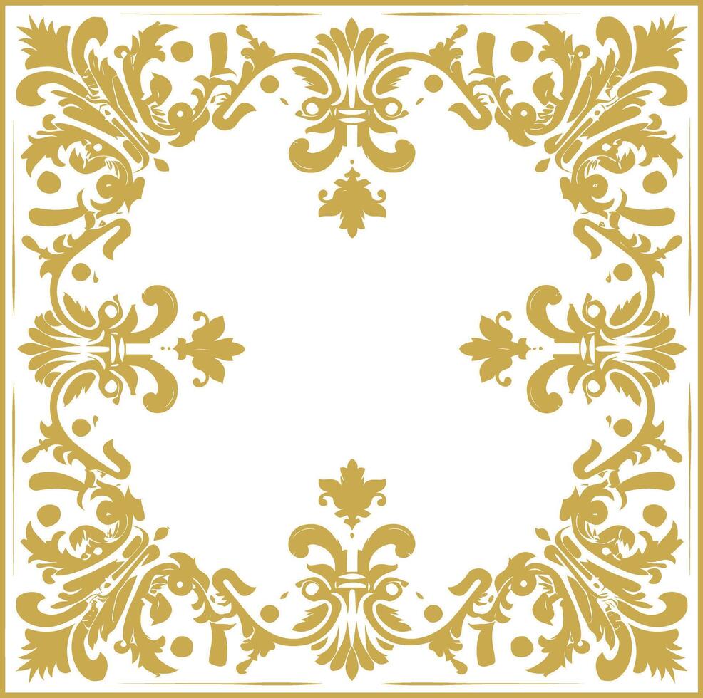 vintage frame and corners icon gold color only vector