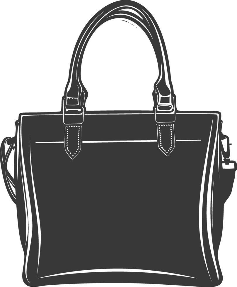 silueta mujer bolso negro color solamente lleno vector