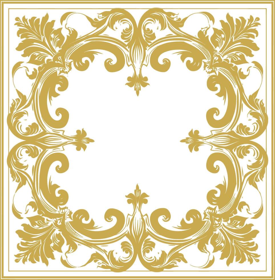 vintage frame and corners icon gold color only vector