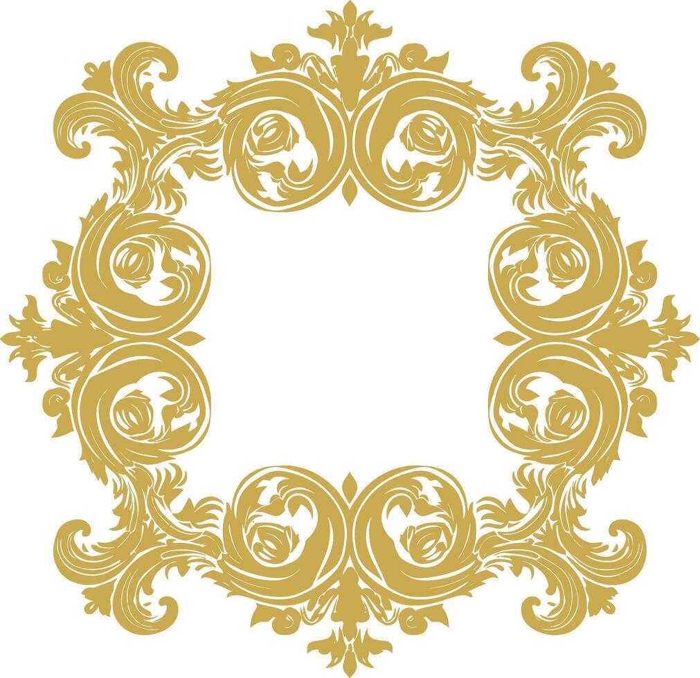 vintage frame and corners icon gold color only vector