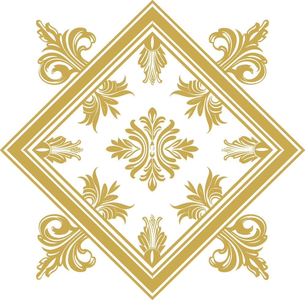 vintage frame and corners icon gold color only vector