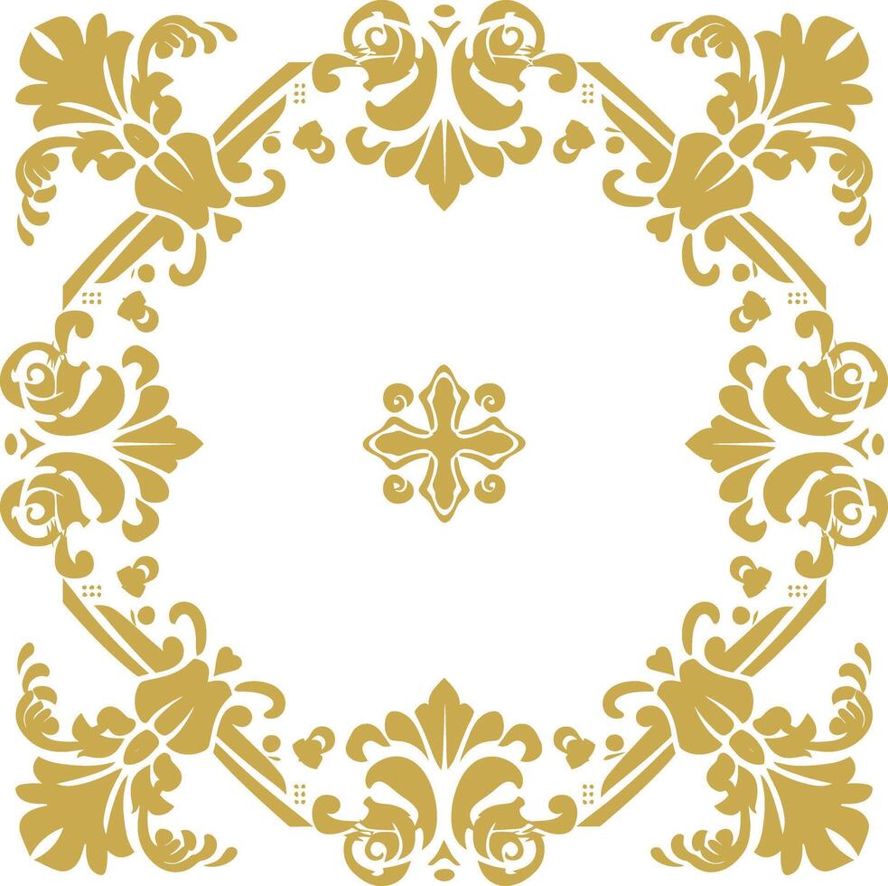 vintage frame and corners icon gold color only vector