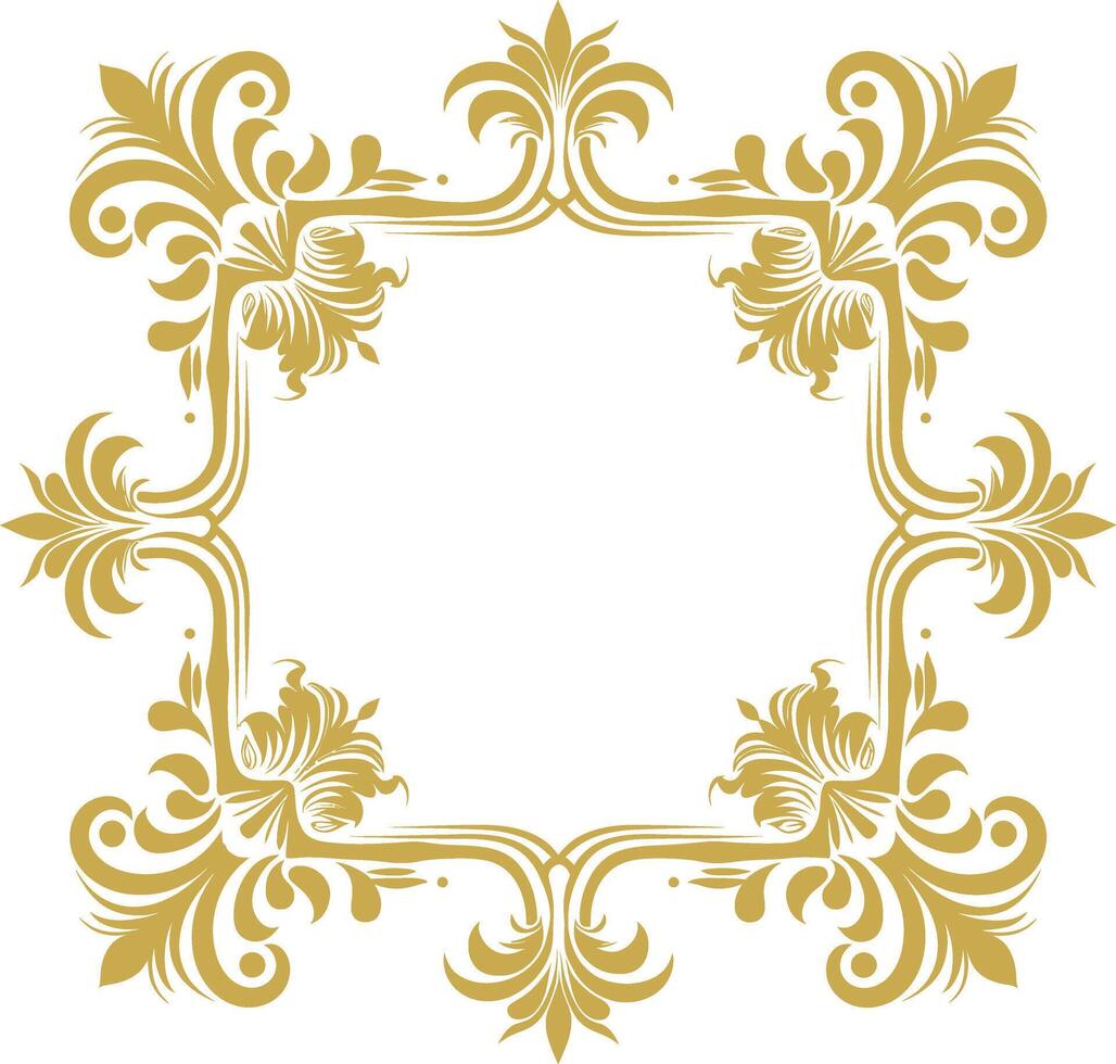 vintage frame and corners icon gold color only vector