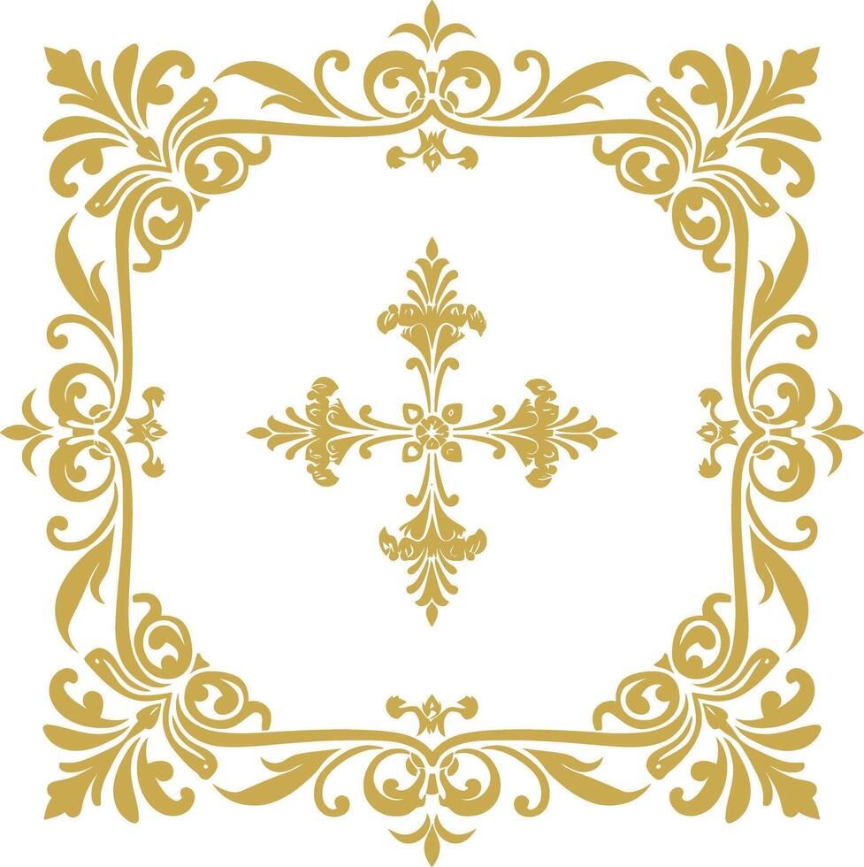 vintage frame and corners icon gold color only vector