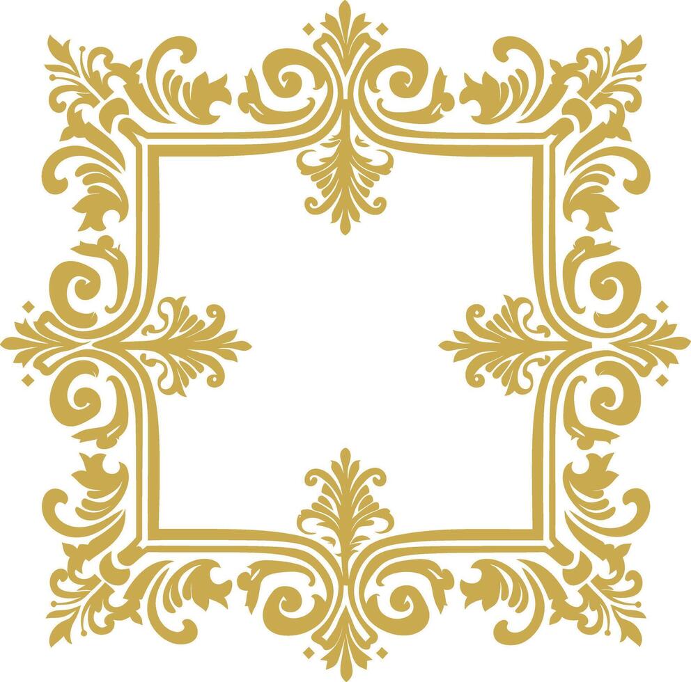 vintage frame and corners icon gold color only vector