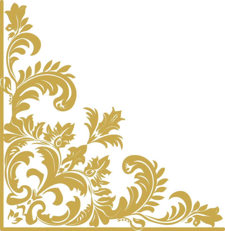 vintage frame and corners icon gold color only vector