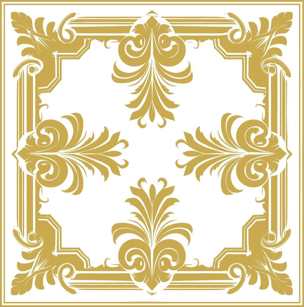 vintage frame and corners icon gold color only vector