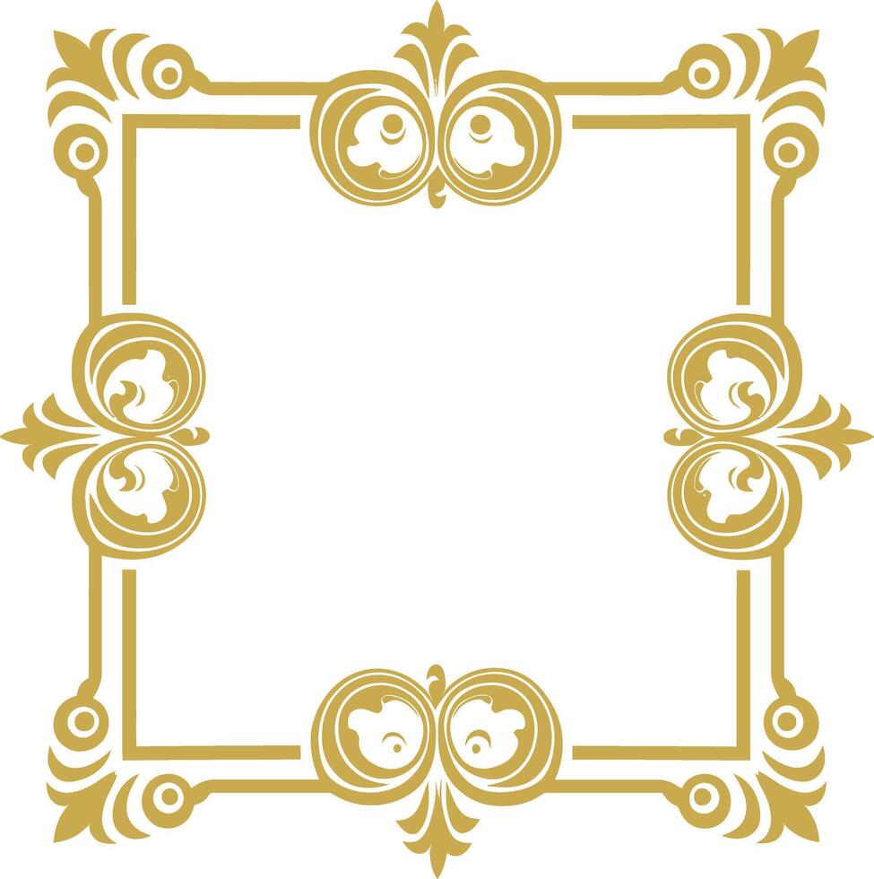 vintage frame and corners icon gold color only vector