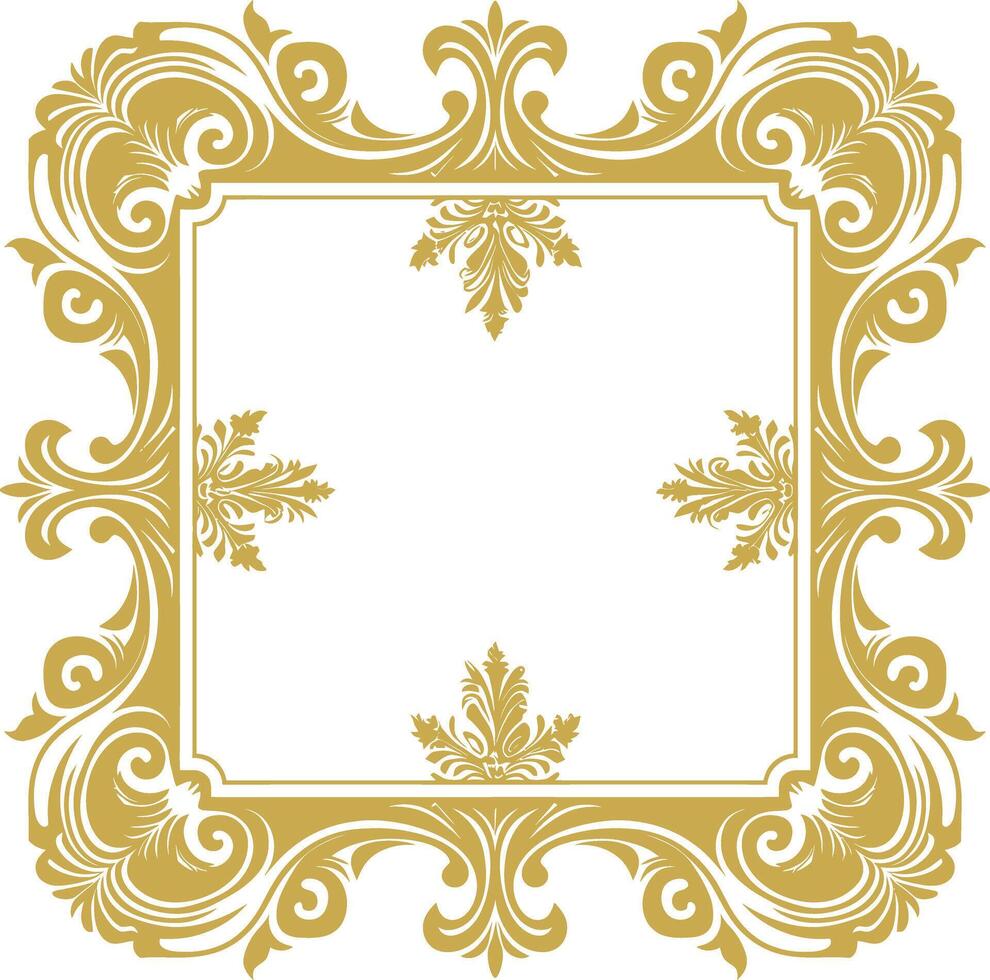 vintage frame and corners icon gold color only vector