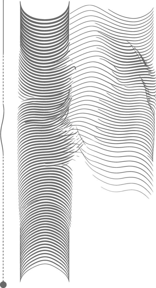 waving sound vibration and pulsing lines black color only vector