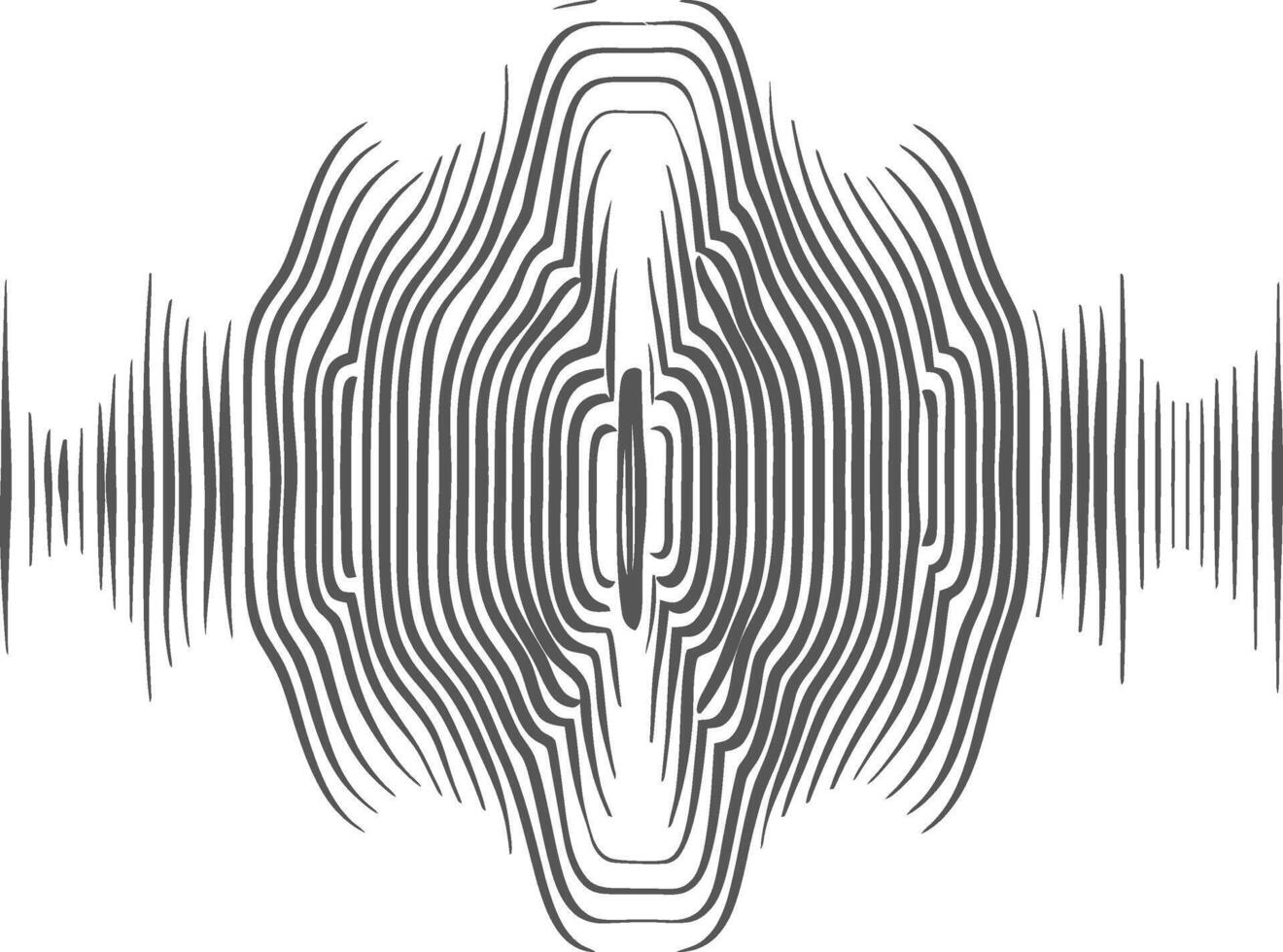 waving sound vibration and pulsing lines black color only vector