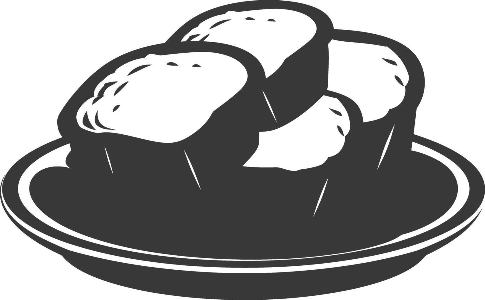 Silhouette bread platter black color only vector