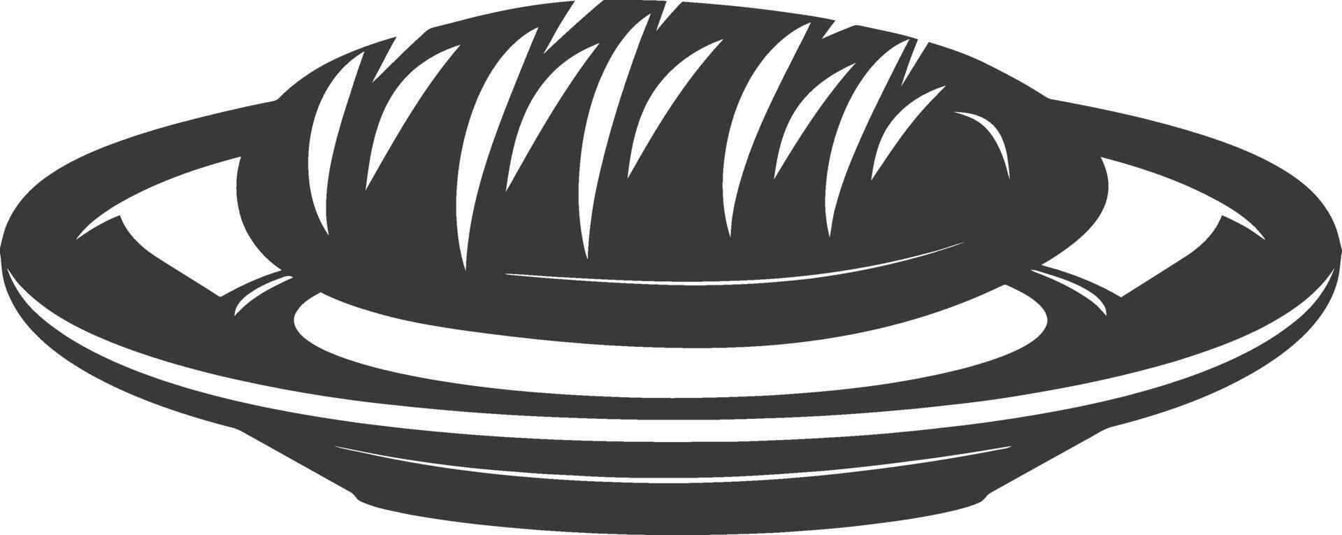 Silhouette bread platter black color only vector