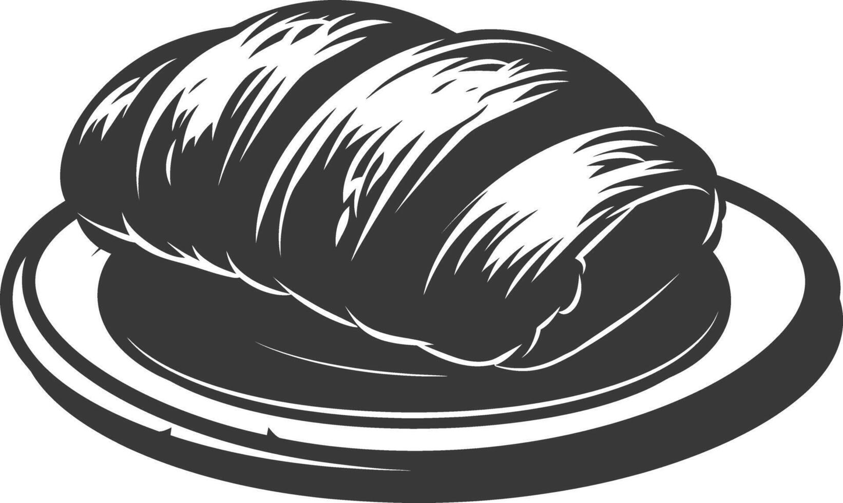 Silhouette bread platter black color only vector