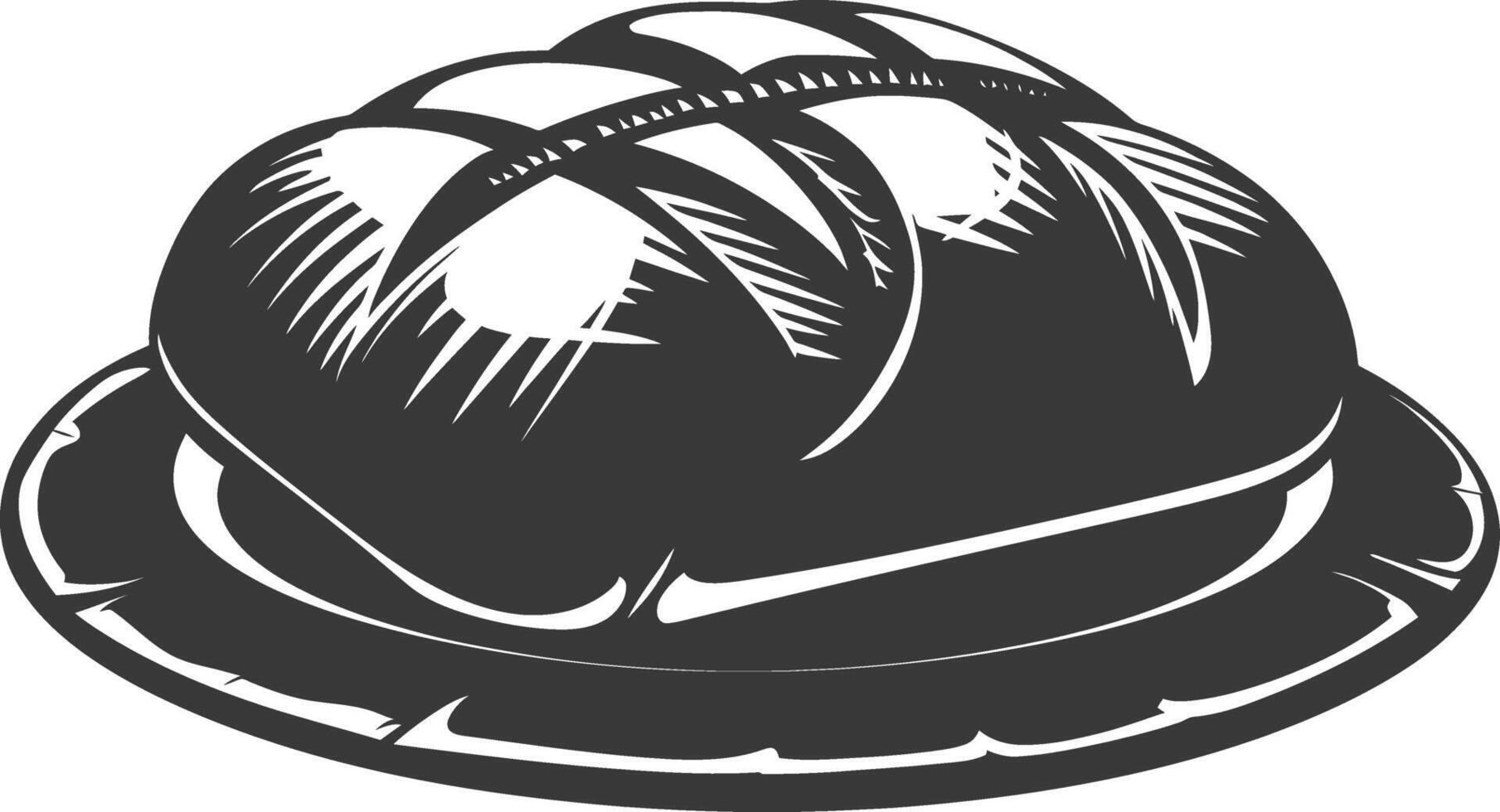 Silhouette bread platter black color only vector
