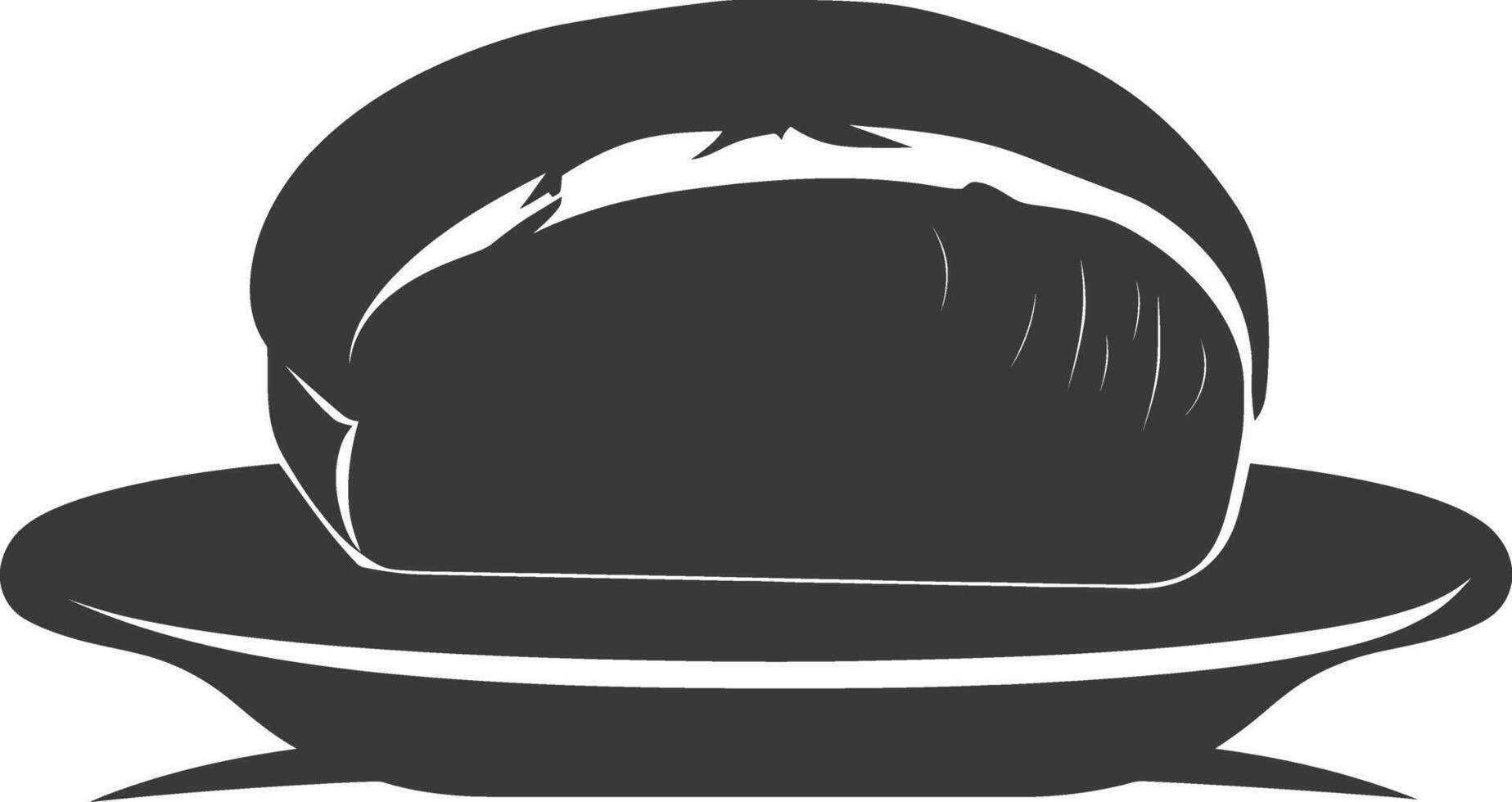 Silhouette bread platter black color only vector