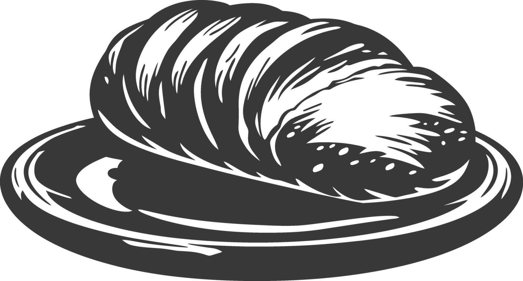 Silhouette bread platter black color only vector